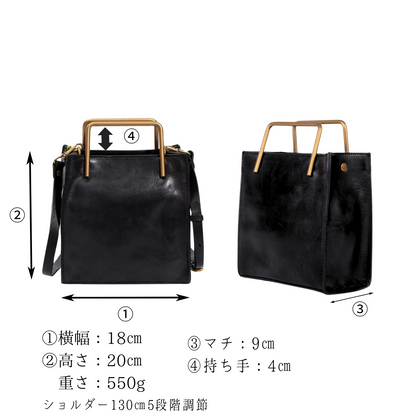 【予約商品】Coffee 人気No.1プレゼント付🎁【本革】gold handle Bag