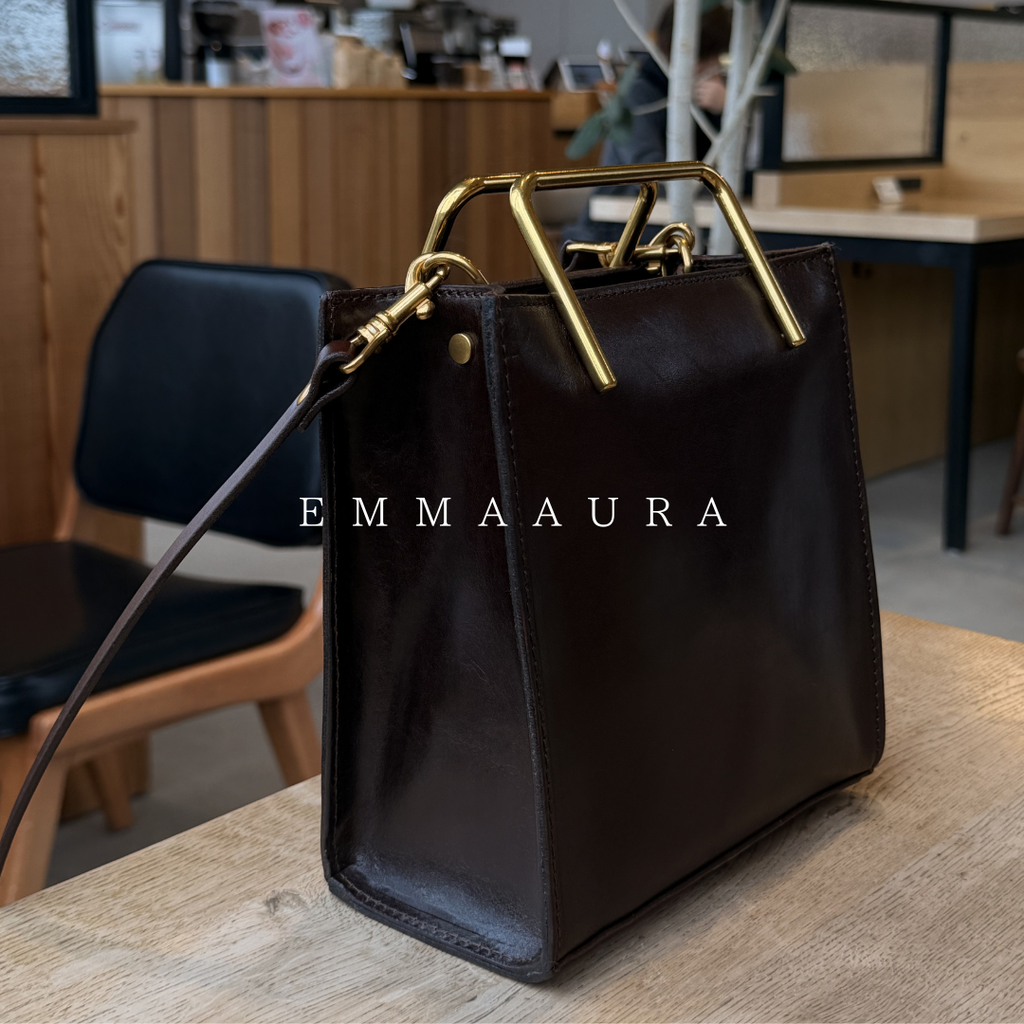 【すぐ届く】Coffee｜gold handle Bag