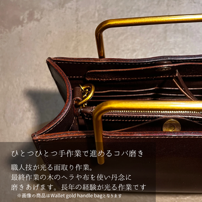 【予約商品／🎁プレゼント付き】BLACK｜gold handle bag（本革）