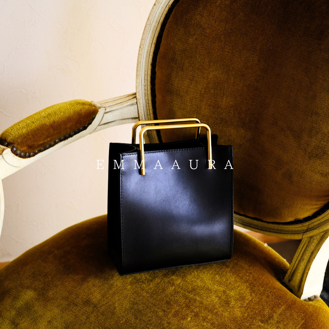 【すぐ届く】人気No.1✨  BLACK｜gold handle bag