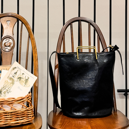【本革】【予約商品】Large gold handle bag｜ゴールドハンドルラージサイズ