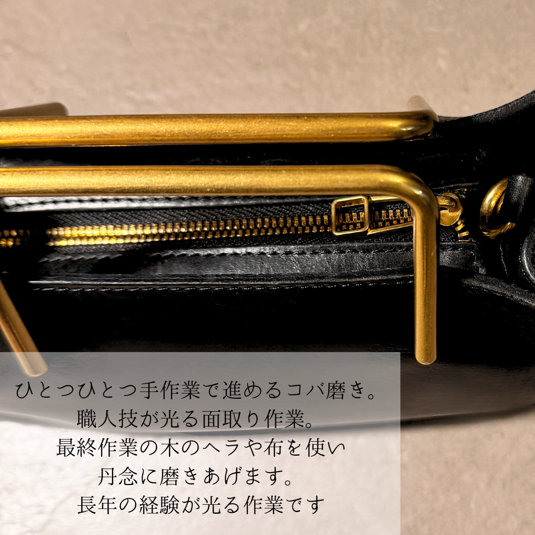 🔔新作【予約商品】プレゼント付🎁【本革】Large gold handle B