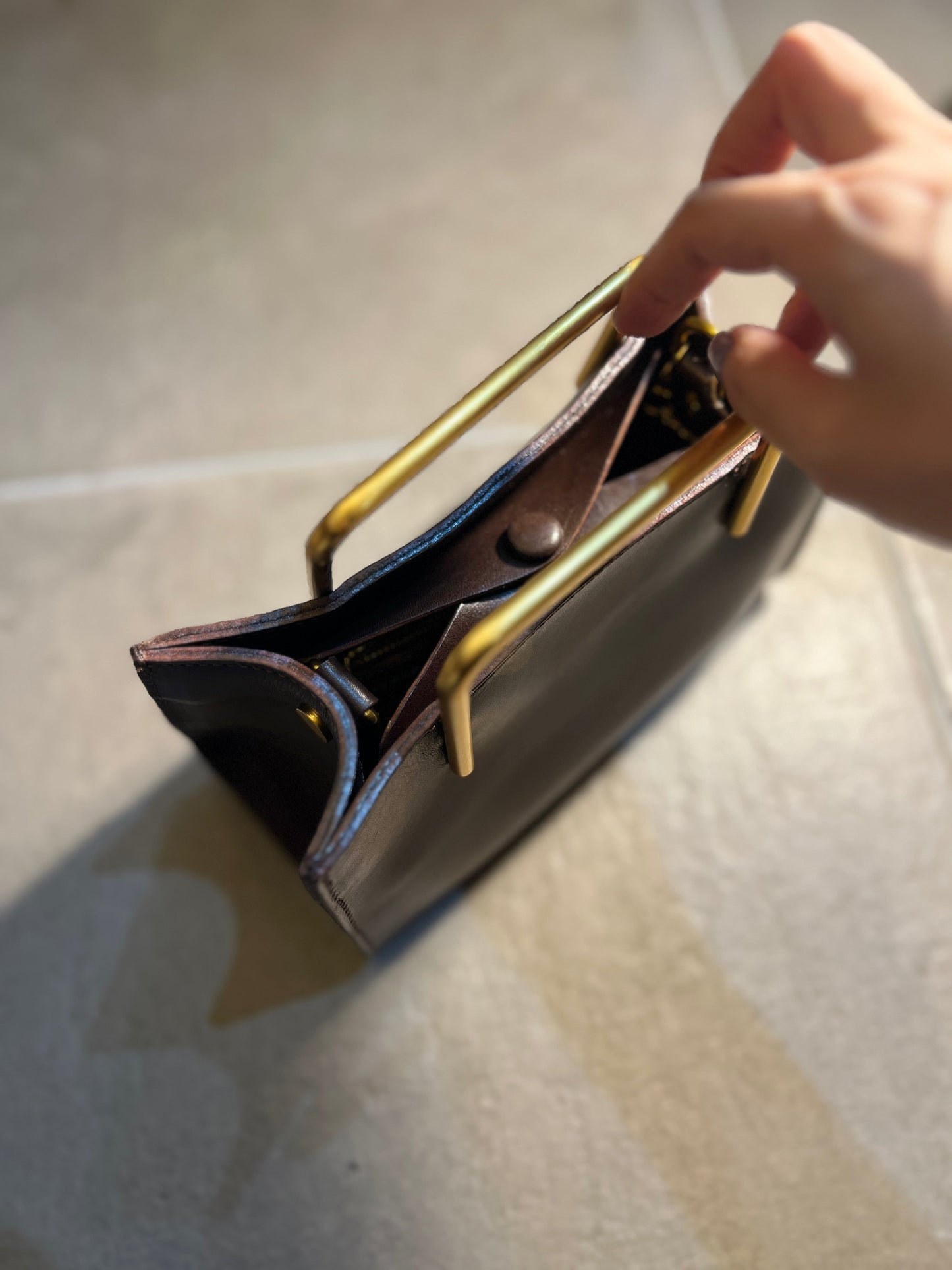 【即日発送】COFFEE｜Wallet gold handle bag