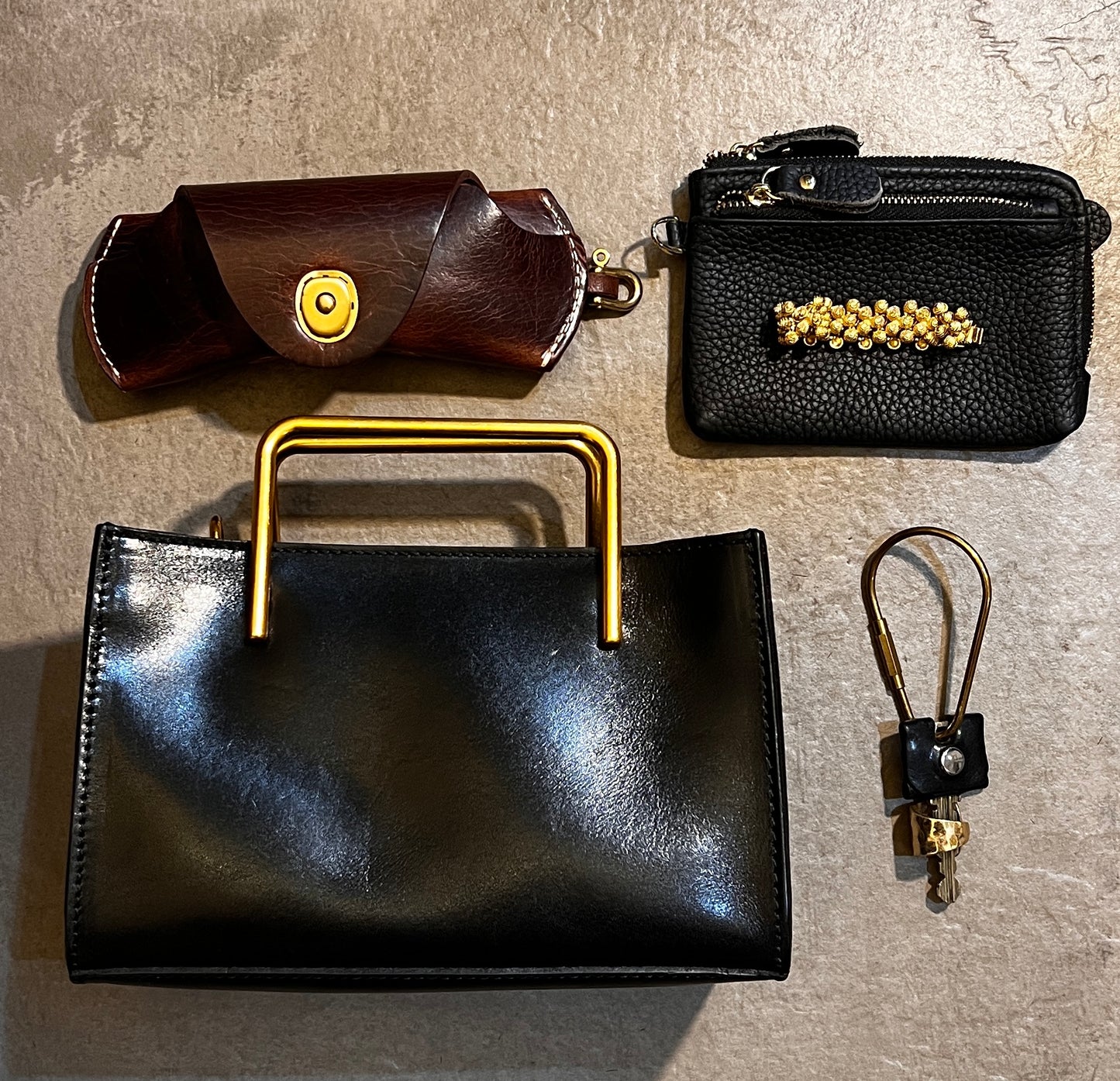 🔔【予約商品】Black｜Wallet gold handle bag